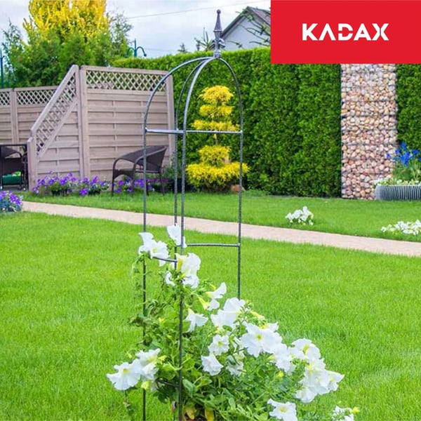 Haveobelisk - Plantestøtte Espalier - 120 cm - Metal - Til Klatreplanter - Grå