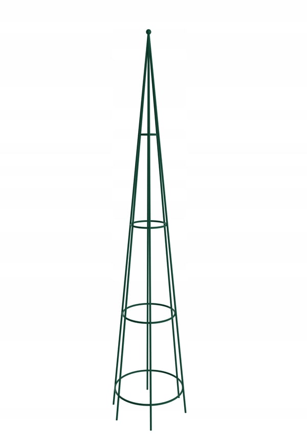 Plantestøtte til haven - Kegleformet - Højde 150 cm - Til klatreplanter - Mørkegrøn