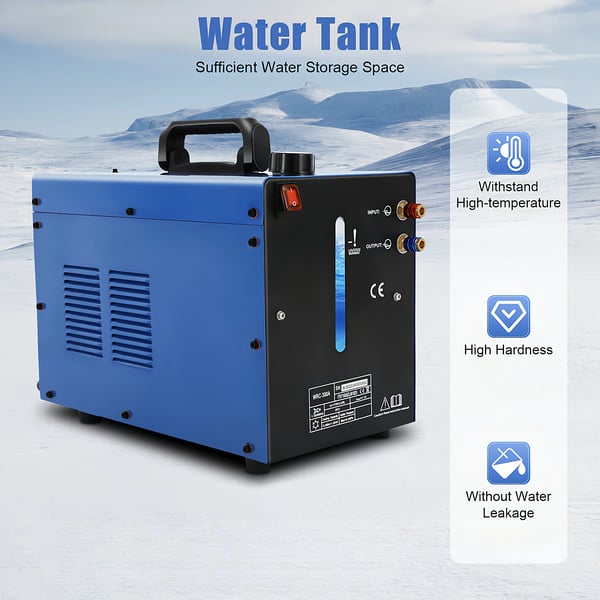 Svejsers vandkøler, TIG-brænder kølemaskine, 370 W, 8 L tank, 110/220 V enfaset, blå