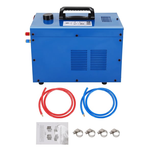 Svejsers vandkøler, TIG-brænder kølemaskine, 370 W, 8 L tank, 110/220 V enfaset, blå