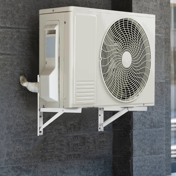 Vægbeslag til aircondition - Trekantet konsol 2-pak - Rustfrit stål - Max 200 kg - Størrelse 30,5 cm - Til udedel - Sølv