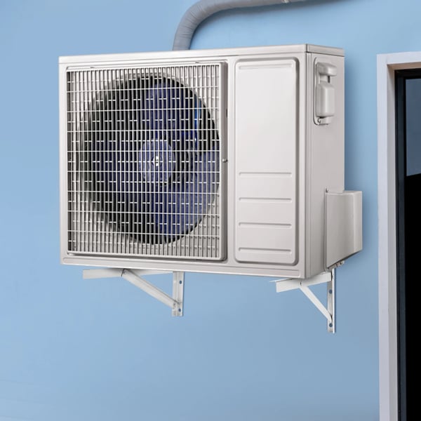 Vægbeslag til aircondition - Trekantet konsol 2-pak - Rustfrit stål - Max 200 kg - Størrelse 30,5 cm - Til udedel - Sølv