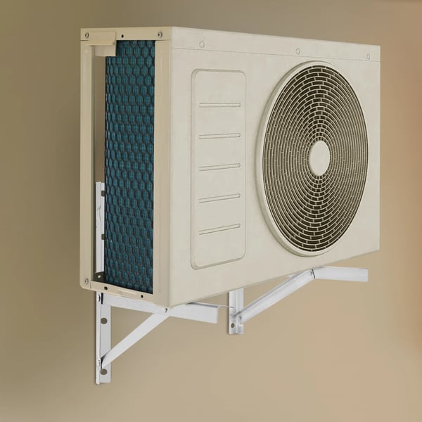 Vægbeslag til aircondition - Trekantet konsol 2-pak - Rustfrit stål - Max 200 kg - Størrelse 30,5 cm - Til udedel - Sølv