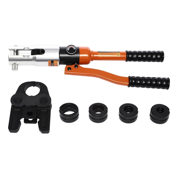 Ammattitason hydrauliset puristuspihdit, 10 t 360° kääntyvä pää, TH/U/V/M-leuat, kannettava, oranssi