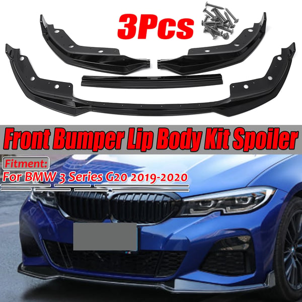 Front kofanger læbespoiler - 3-serie G20 2019–2020 - MP-stil - 3-delt sæt - Splitter & diffuser - Aftageligt bodykit