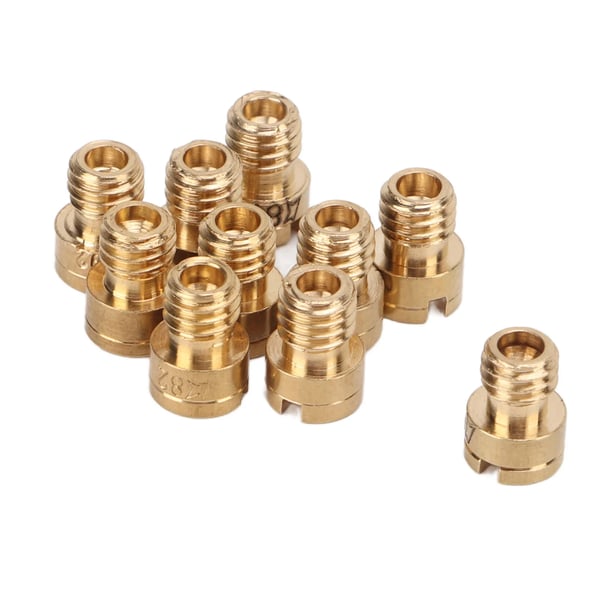 Karburatorens hoveddyser, til GY6 50cc 139QMB scooter/moped, sæt 10 stk, #82–105, metal, guld