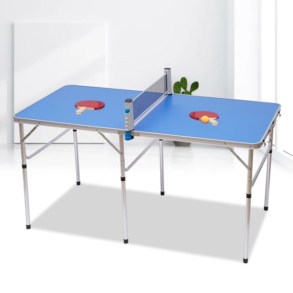 Bordtennisbord - Pingisbord Set - MDF-skiva - Aluminiumram - Hög bärighet - Komplett med bollar och racket