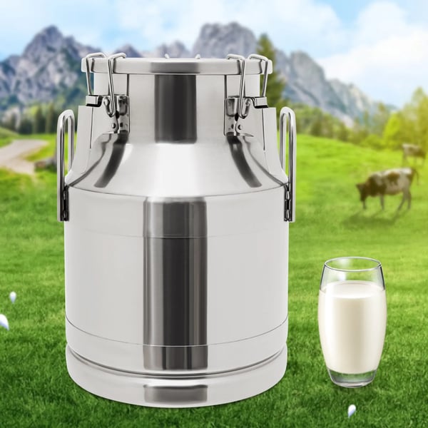 Maitotonkka - Säiliö ruostumattomasta teräksestä - 64 gal (242 l) Tilavuus - Silikonitiiviste - Kantokahvat - Ruosteenkestävä - Juomille