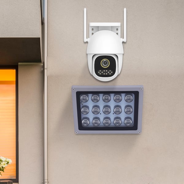 IR infrarød spotlight - Bærbar projektør - 30 W - Vandtæt og varmebestandig - Lysfølsom sensor - Justerbar vinkel - Nem installation