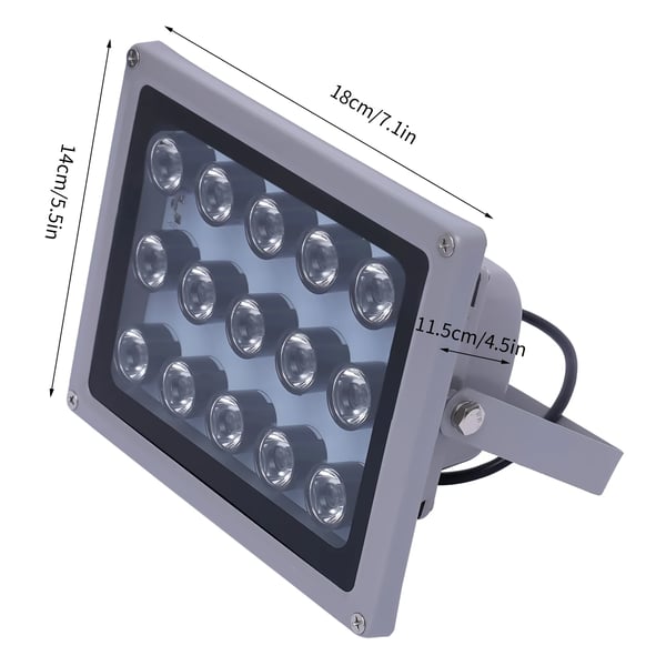 IR infrarød spotlight - Bærbar projektør - 30 W - Vandtæt og varmebestandig - Lysfølsom sensor - Justerbar vinkel - Nem installation