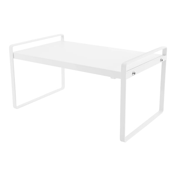 Laajennettava kaappihylly - Kaapin järjestin - Säädettävä 34–63 cm - Koko 22×18 cm - Kantavuus 10 kg - Rauta 0,8 mm - Helppo asennus - Valkoinen