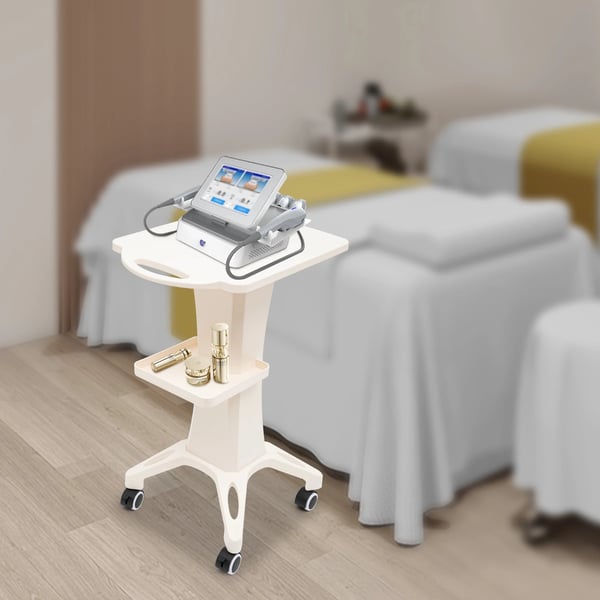 Salonvogn - Opbevaringsvogn - ABS-materiale - Korrosionsbestandig - 4 hjul (2 med bremse) - Maks 40 kg - Til skønhedsredskaber - Mobil organisering