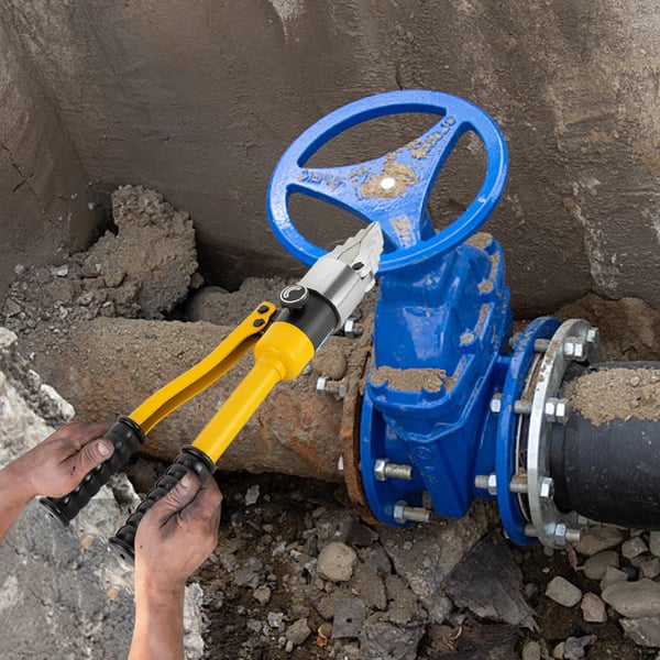 Hydraulisk spreder - Klemmeværktøj i legeret stål - Maks. spredebredde 46 cm - Ergonomisk greb - Bærbar med opbevaringsboks