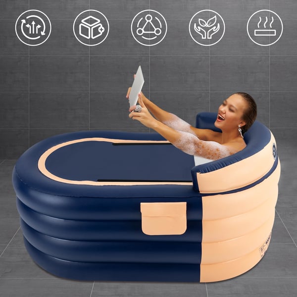 Oppustelig Pool - Swimmingpool - Stor - Ergonomisk Ryglæn - Trådløs Genopladelig Pumpe - Sammenfoldelig - PVC - Belastning 100 kg