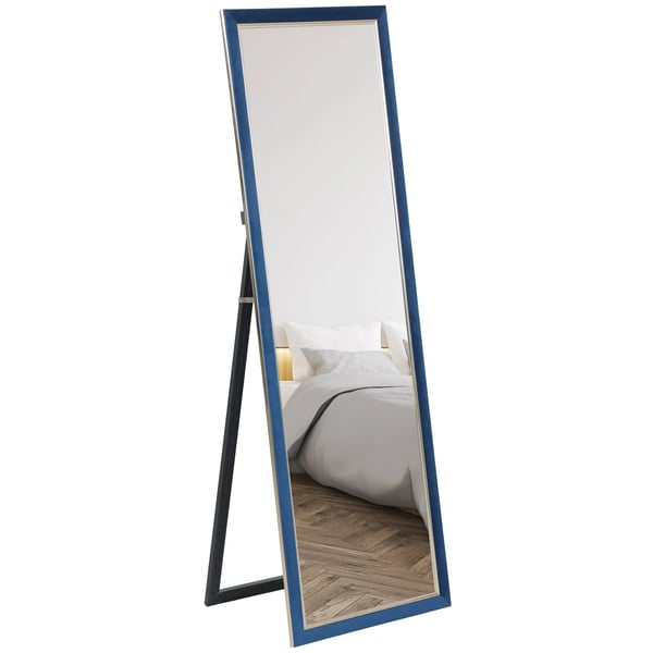 Helkroppsspegel - 150 x 50 cm - Rektangulär - Sammetklädd ram - Blå