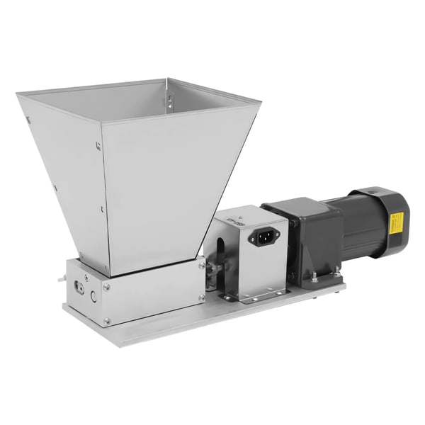 Elektrisk kornmølle/maltmølle - Dobbeltvals - Effekt 60 W - Spænding 110/220 V 60 Hz - Hastighed 75 rpm - Max 4 l - Kobbermotor - Sølv