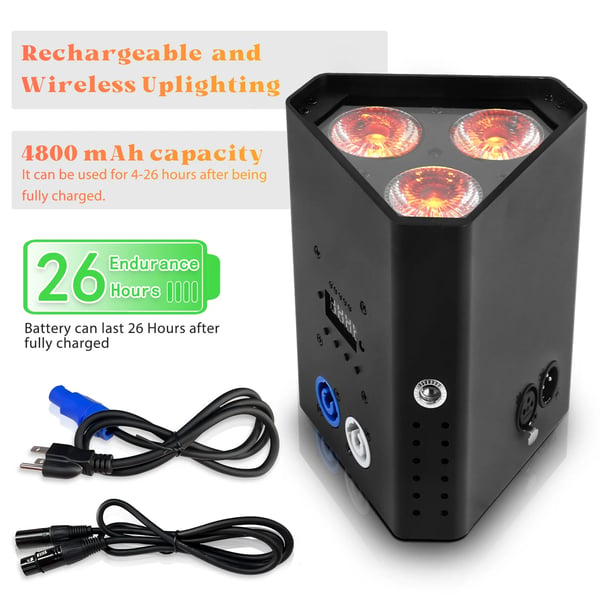 LED PAR -valo - 6IN1 Par Light - 3x10W RGBWA+UV - DMX 6/8/10CH - 90–240V, EU‑pistoke - DJ ja lava