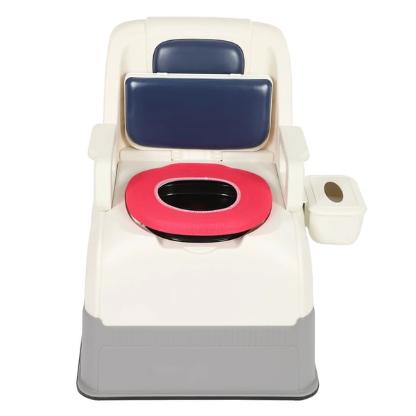 Bærbar toiletstol - Bækkenstol - Blødt polstret sæde - Aftagelige armlæn - Skridsikkert design - 100 kg kapacitet - Til brug ved sengen