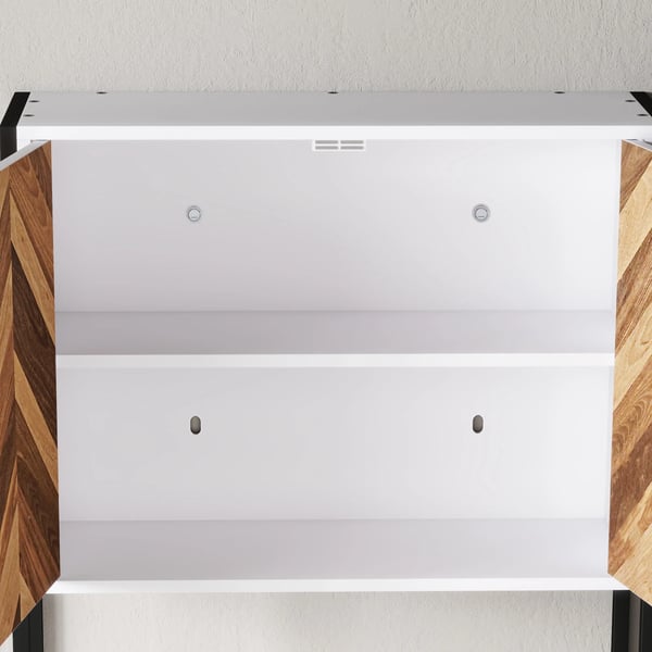 Badrumsskåp - Väggskåp - 2 Dörrar - Hyllor - 59x20x60 cm - Flerfärgad