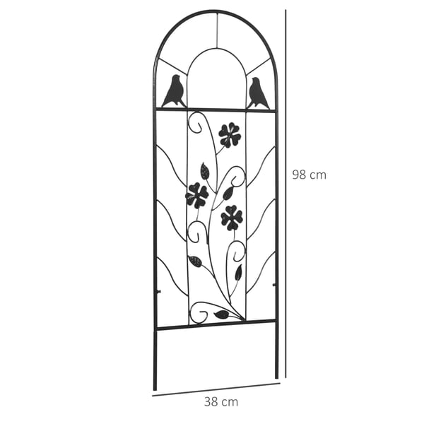 Trädgårdsspaljé - Metallspaljé/klätterstöd - Storlek 38×98 cm - XL - Metallram - För klätterväxter - Svart