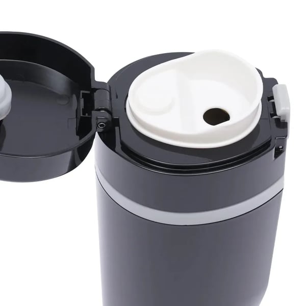 Bil varmekrus - Elektrisk rejsekrus - 12V DC - 500 ml - Rustfrit Stål - Sort
