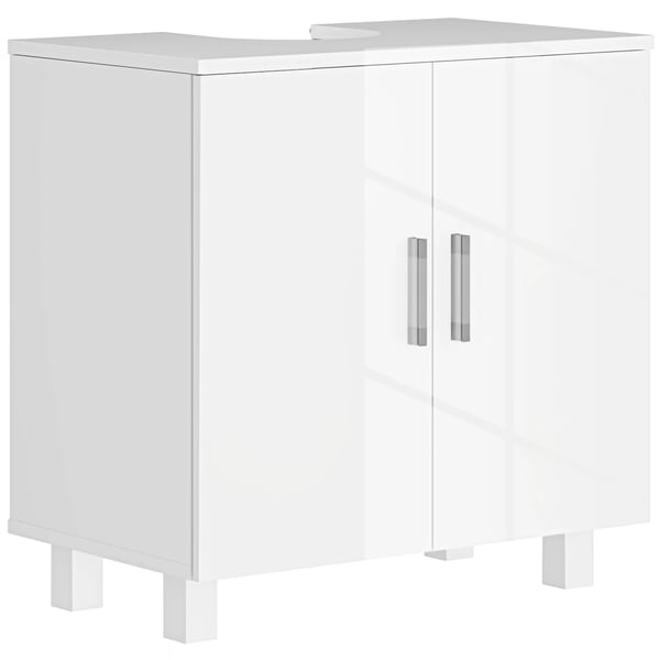 Badrumsskåp - Tvättställsskåp - Fristående - 2 Dörrar - 2 Hyllplan - 60×35×60 cm - Vit