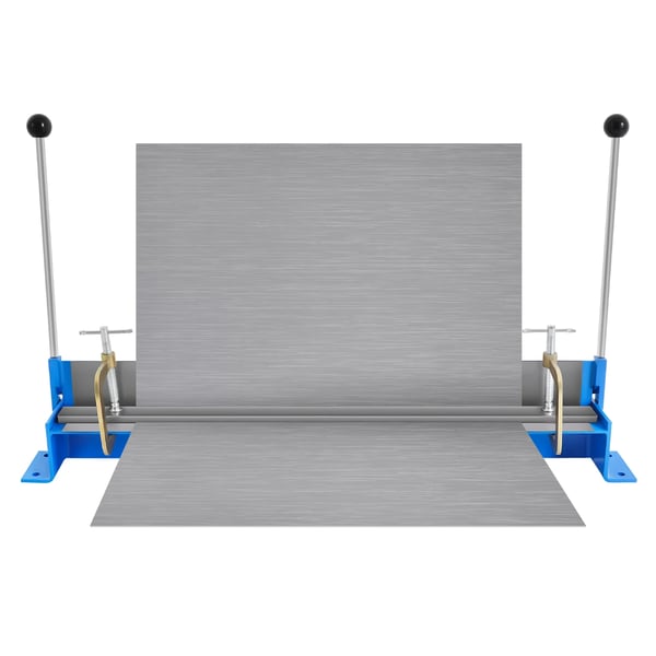Pladebukker - Manuel pladebukkemaskine - Bøjevinkel 0–90° - Max bukkebredde 76 cm - Tykkelse op til 1,2 mm - Glow blue