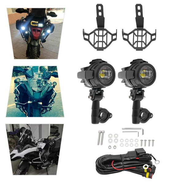 Moottoripyörän sumuvalot, LED spotit 2 kpl, lisävalot BMW R1200GS/F800GS/F700GS/F650FS -malleihin, musta