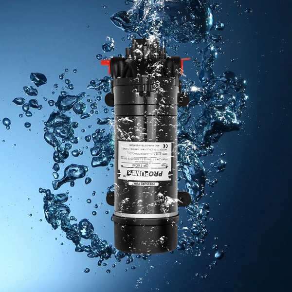 Vandpumpe - DP-160M 3-kammer membranpumpe - Selvsugende 0,5–1 m - Max 160 psi (11 bar) - 220V EU-stik - Kabel 1,9 m