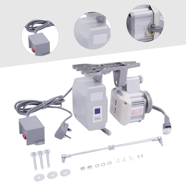 Industrisymaskins servomotor - 550W 220V - EU-kontakt - Varvtal 200–4500 rpm - Dubbel rotation - 8 polpar - Isolationsklass F - Strömkabel 191 cm