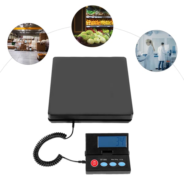 Elektronisk vægt - Digital vægt - Kapacitet 50 kg - Høj præcision - Digitalt display - Sort