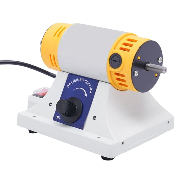320 W pöytämallinen korujen hioma- ja kiillotuskone, kaksipäinen, säädettävä nopeus 800–10000 rpm, 2 kangaspyörää, 220 V EU-pistoke, harmaa