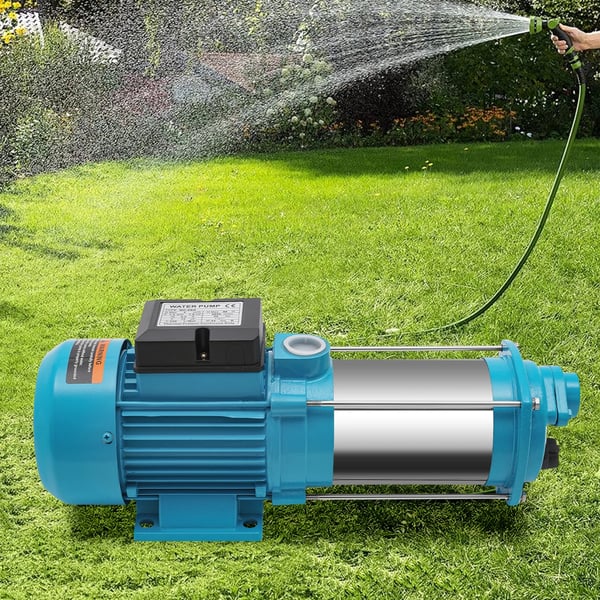 Vandpumpe til vanding - Centrifugalpumpe - 1300 W - 230 V EU-stik - IP44 - Højtryk - Rustfrit stål - Blå
