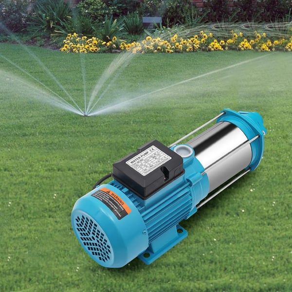 Vandpumpe til vanding - Centrifugalpumpe - 1300 W - 230 V EU-stik - IP44 - Højtryk - Rustfrit stål - Blå