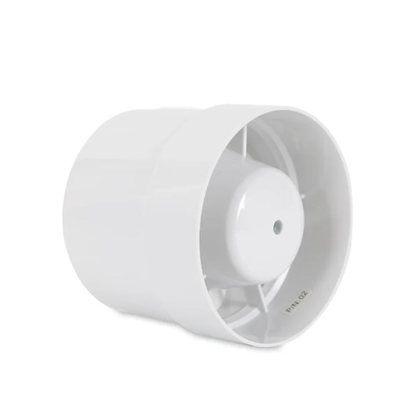 Ventilator - Kanalventilator - Diameter 10 cm - Luftmængde 100 m³/t - Støjniveau 34 dB - Hastighed 2400 rpm - Effekt 12 W 220 V 50 Hz - Hvid