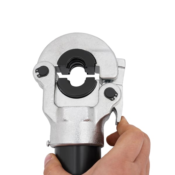 Hydrauliset puristuspihdit kupariputkille - CW-1632 - 8T - 360° kääntyvä pää - 5 V-leukaa 12–28 mm - Suora kahva - Oranssi