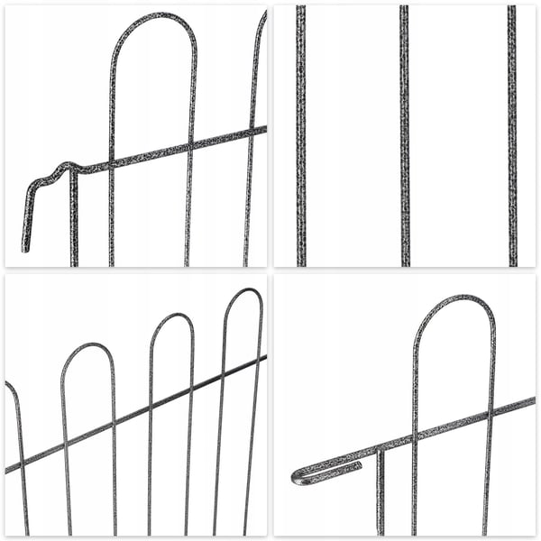 Havehegn - Metal hegnspanel - Palisade - 99 x 70 cm - Sort