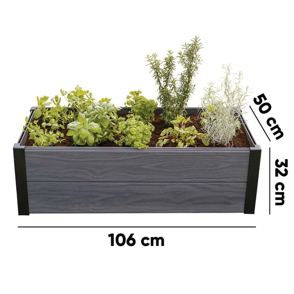 Plantekasse - Havekasse - 106 cm - Til grøntsager - Have & altan
