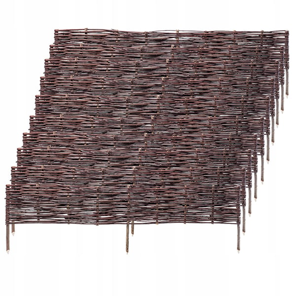 Havepalisade - Plænekant - 120 x 20 cm - Sæt 10 stk - Fletlook - Brun