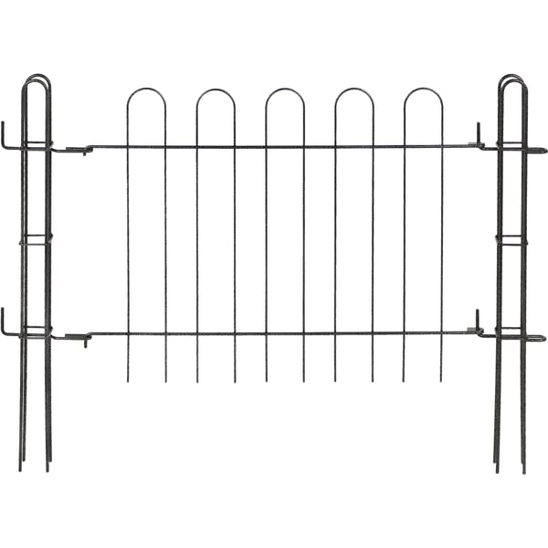 Havelåge - Panelhegnslåge - Metal - Til flade stolper - 93 x 72 cm - Sort