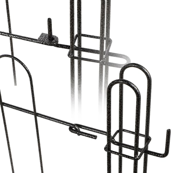Havelåge - Panelhegnslåge - Metal - Til flade stolper - 93 x 72 cm - Sort