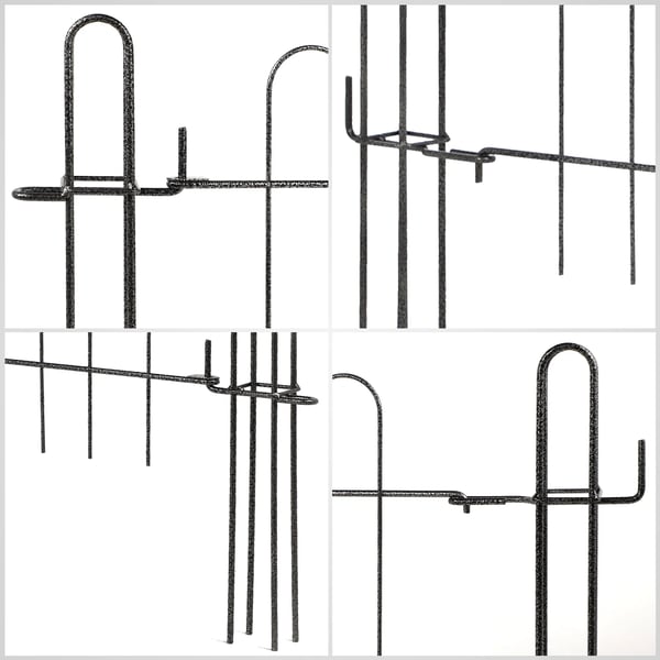 Havelåge - Panelhegnslåge - Metal - Til flade stolper - 93 x 72 cm - Sort