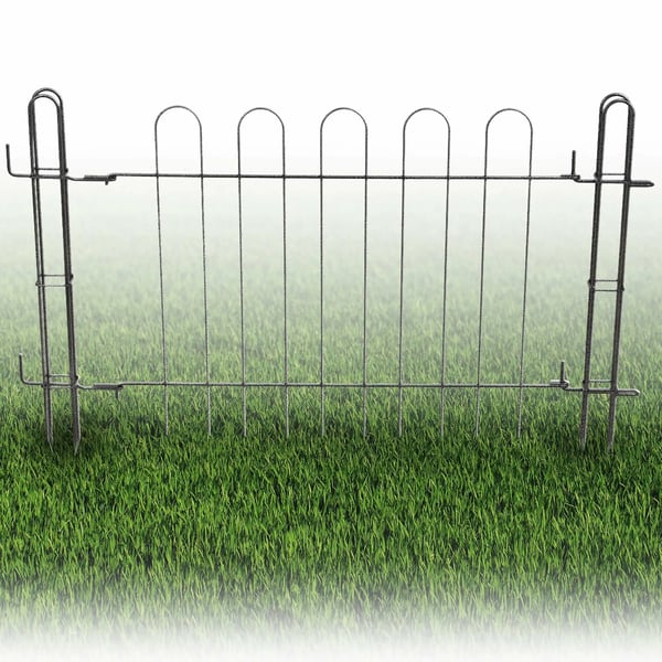 Havelåge - Panelhegnslåge - Metal - Til flade stolper - 93 x 72 cm - Sort