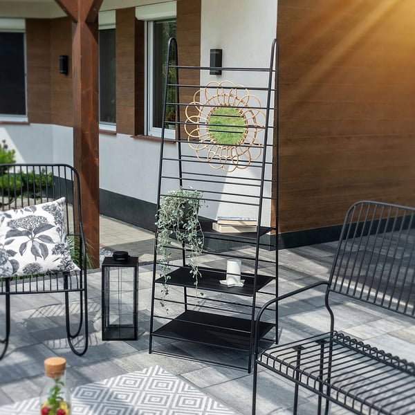 Haveespalier - Metal klatreplantestativ - Stigeform - Højde 172 cm - Robust til blomster og klatreplanter - Sort