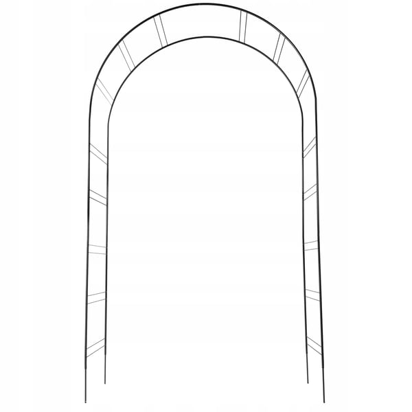 Havepergola - Metal rosenbue - Til klatreplanter og roser - Højde 255 cm - Stabil og vejrbestandig - Sort