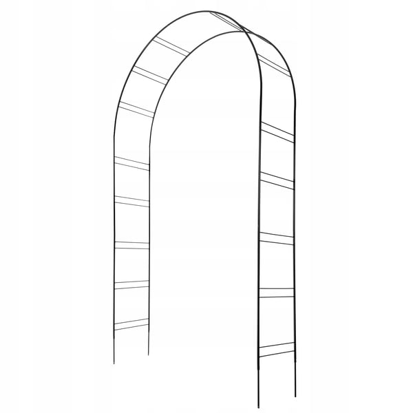 Havepergola - Metal rosenbue - Til klatreplanter og roser - Højde 255 cm - Stabil og vejrbestandig - Sort