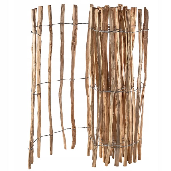 Hasselhegn - Havehegn på rulle - Flettet naturtræ - Længde 500 cm - Højde 120 cm - Lamelafstand 7–9 cm