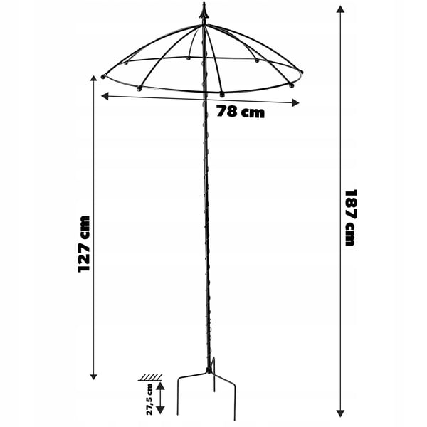 Havespalier - Plantestøtte til klatreplanter - Metal - Højde 190 cm - Til roser & vedbend - Sort