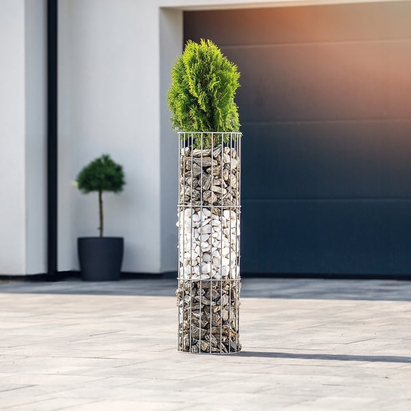 Havepergola - Plantestøtte Pæl - Metal - 100 cm - Med Jordankre - Til Klatreplanter - Sort