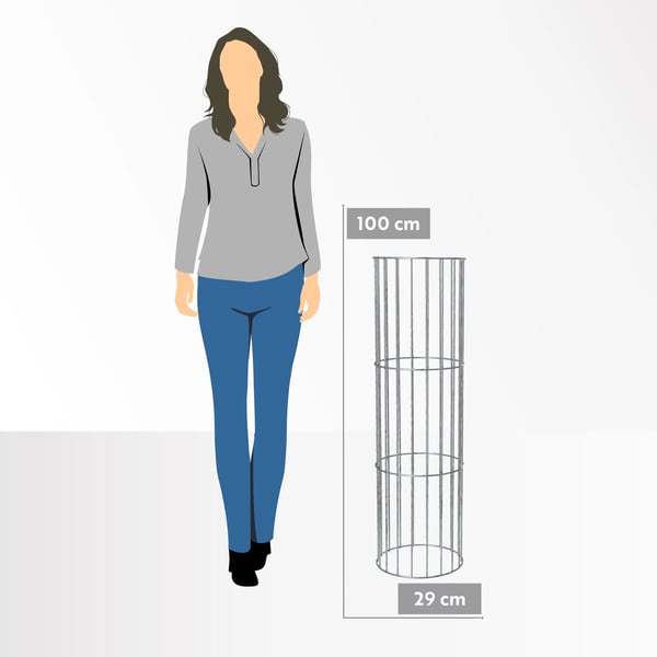 Havepergola - Plantestøtte Pæl - Metal - 100 cm - Med Jordankre - Til Klatreplanter - Sort
